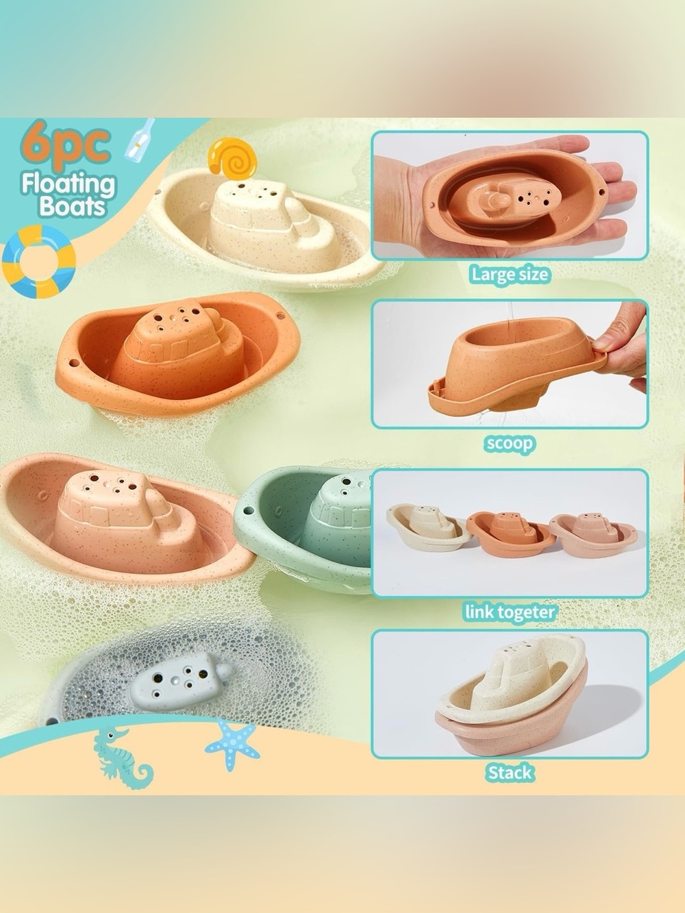 Stackable Boat Bath Toys